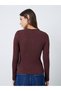 Brown Ribbed Henley Long Sleeve T-Shirt - 5