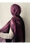 Flower Pattern Muslin Shawl - Purple