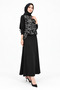 Bead Embellished Floral Patterned Lined Skirt Blouse Double Set