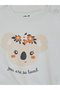 Baby Girl Off-White Graphic Sweatshirt with Shoulder Snap - 3