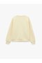Dog Embroidered Comfortable Fit Raised Crew Neck Long Sleeve Sweatshirt - 2
