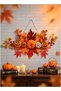 Autumn Simulation Pumpkin Maple Leaf Hanging Ornament, Harvest Festival Wall/Door Decor Prop for Living Room Entryway Cabinet, Berry Pinecone Pumpkin Fall Atmosphere Door Hanger
