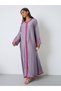 Purple Embroidered Jalabiya with Lace Trim