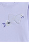 Baby Girl Lilac Cotton Long Sleeve Top and Floral Print Pants Set - 4