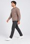 Men's Brown Crew Neck Sweatshirt 3 Yarn Soft Fabric - 2