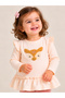 Baby Girl Deer Applique Top and Leggings Set - 2
