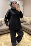 44050 - Stylish and Comfortable Women's Long Draped Knit Sweater with Felt Embroidery Detail