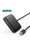 موزع USB 3.0 بأربعة منافذ مع مدخل طاقة USB-C، طول 0.5 متر، أسود اللون