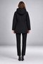 Women's Black Long Black Coat with Elastic Waist and Water and Wind Resistant Fur - 5