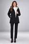 Women's Black Long Black Coat with Elastic Waist and Water and Wind Resistant Fur - 3
