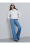 Off White Relaxed Fit Shirt with High-Low Hem - 2
