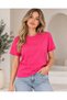 Women's Crew Neck Short Sleeve Fuchsia Pink & Puppy Pink Premium T-Shirt