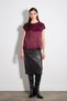 Round Neck Satin Viscose Tshirt - Plum - 5
