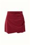 Drapeli Plum Matte Leather Short Skirt