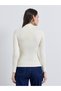 Cream High Neck Long Sleeve Fitted T-Shirt - 5