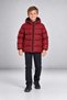 Boy's Burgundy Fleece Hooded Windproof Inflatable Winter Coat - 4