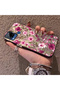 Realme C15/C25/C25S Compatible Burgundy Pink Flower Pattern Phone Case Shockproof - 2