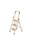 3‑Step Folding Step Ladder, Cream‑Yellow Household Step Stool with Widened Non‑Slip Pedals, Portable Collapsible Safety Ladder for Indoor Home Use