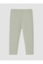 Green Ribbed Baby Girl Leggings - 2