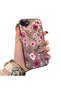 iPhone 7/8/Se 2020 2022 Compatible Burgundy Pink Flower Pattern Phone Case Shockproof