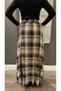 Women's Beige Plaid Maxi Skirt - Winter Flowy Viscose Long Skirt with Lining and Flared Hem - 5
