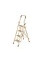 4‑Step Foldable Step Ladder, Cream‑Yellow Portable Safety Ladder with Widened Anti‑Slip Pedals, Collapsible Household Step Stool for Home & Kitchen
