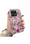Mi 14t Compatible Burgundy Pink Floral Pattern Phone Case Shockproof