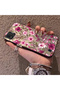 Realme C20/C20A Compatible Claret Red Pink Flower Pattern Phone Case Shockproof - 2