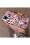 Realme C15/C25/C25S Compatible Burgundy Pink Flower Pattern Phone Case Shockproof - 2