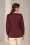 Women's V-Neck Floral-Leaf Patterned Long-Sleeved Blouse - 4