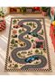 Eta Vintage Race Track Pattern Woven Base Carpet Eta4386 - 2