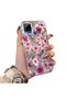 Realme C15/C25/C25S Compatible Burgundy Pink Flower Pattern Phone Case Shockproof