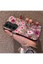 Samsung Galaxy S23 Compatible Burgundy Pink Floral Pattern Phone Case Shockproof - 2
