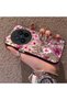 Vivo X200 Pro Compatible Burgundy Pink Floral Pattern Phone Case Shockproof - 2