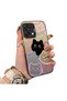 Oppo A6 Pro 4G/5G Compatible Colorful Line Cat Figure Phone Case Shock Absorbing Protective Case