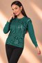 Women's Letter Patterned Long Sleeve Knitwear Blouse - 3