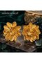 Gold Color Lotus Model Steel Earrings