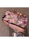 iPhone 7 Plus/8 Plus Compatible Burgundy Pink Flower Pattern Phone Case Shockproof - 2