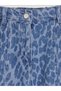 Indigo Regular Fit Leopard Patterned Girls' Jeans - 3