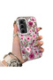 Infinix Hot 60 Pro Compatible Burgundy Pink Flower Pattern Phone Case Shockproof