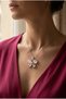 Butterfly Figured Natural Stone Steel Chain Necklace - 4