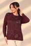 Women's Letter Patterned Long Sleeve Knitwear Blouse - 2