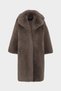 Premium Long Fur Rex Faux Women's Fur Coat