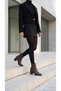 Pointed Toe Leather Look Bitter Brown Short Classic Boots with Metal Detail on the Front - 7
