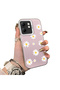 Infinix Smart 9 Compatible Women's Pink Striped Daisy Phone Case Impact Resistant