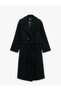 Pocketed Double-Breasted Belted Cashmere Coat with Wide Collar and Long Sleeves