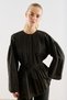 Nervür Detailed Belted Tunic Black - 3