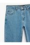 Cotton Regular Waist 5-Pocket Jean Trousers - Vintage Straight Fit Jean - 3