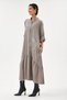 Mink Italian 100% Cotton Velvet Half Button Floral Embroidered Long Velvet Dress 38 -44 Size - 3