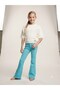 Girl's Bearded Drawstring Sweater and Spanish-Cut Jeans 2-Piece Set